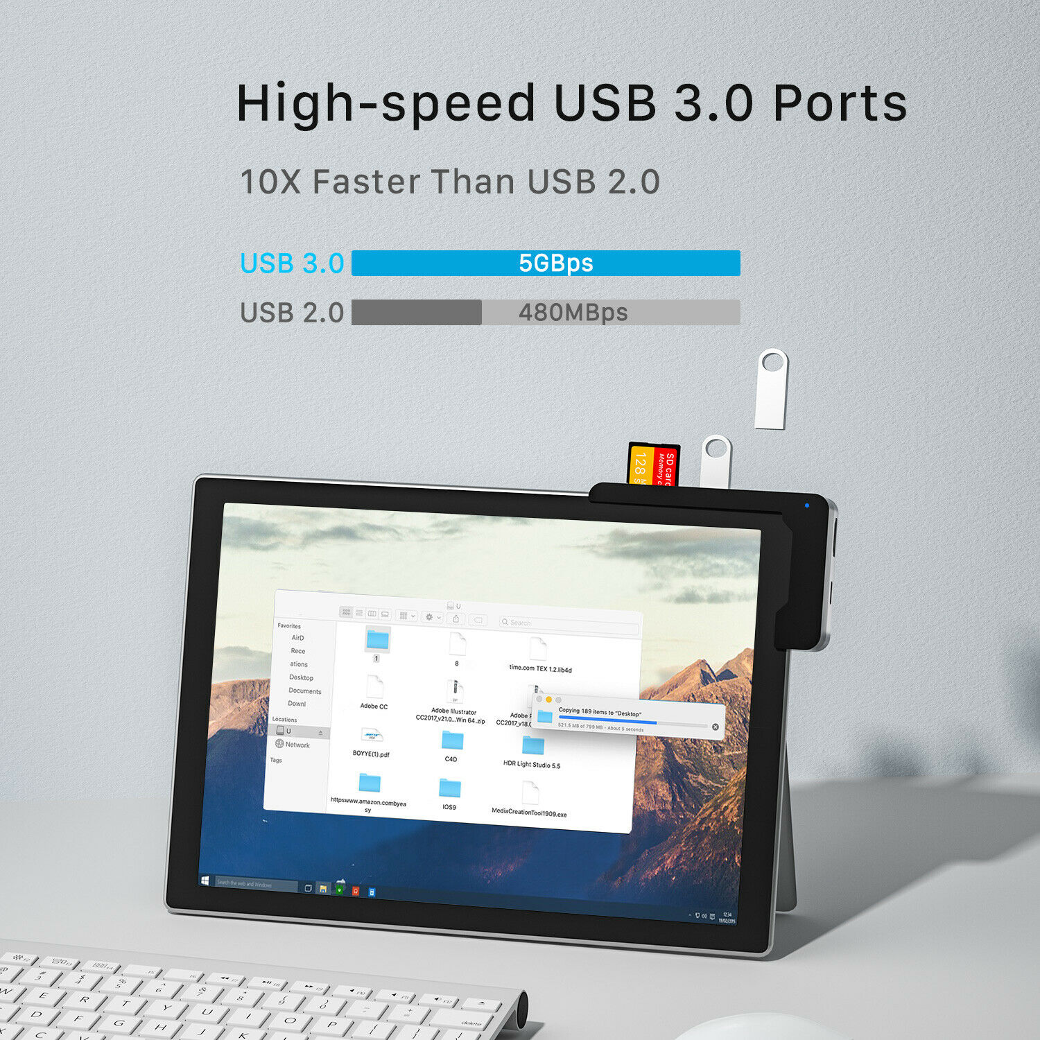 BYEASY Surface Pro 7 Docking Station with 4K HDMI,USB-C PD Charging& Card Reader - Fresh Stock Dated December 2025