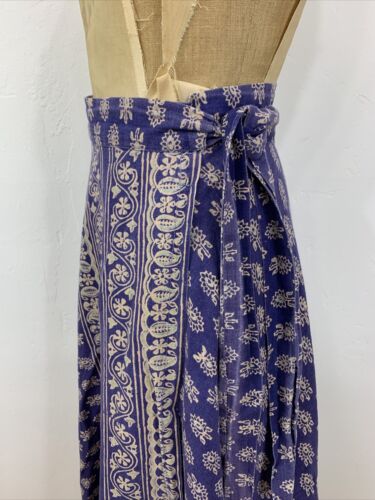 Vintage Indian Cotton Block Print Wrap Skirt - Fresh Stock Dated February 2026
