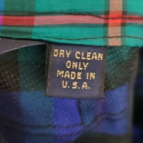 Vtg Herman Geist Blue Silk Plaid Taffeta Holiday Skirt w/ Lining See Measurement - Fresh Stock Dated March 2026