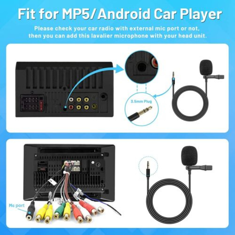 Car Radio Stereo 3.5mm GPS Microphone DVD Bluetooth Enabled Audio External Mic - Fresh Stock Dated February 2026