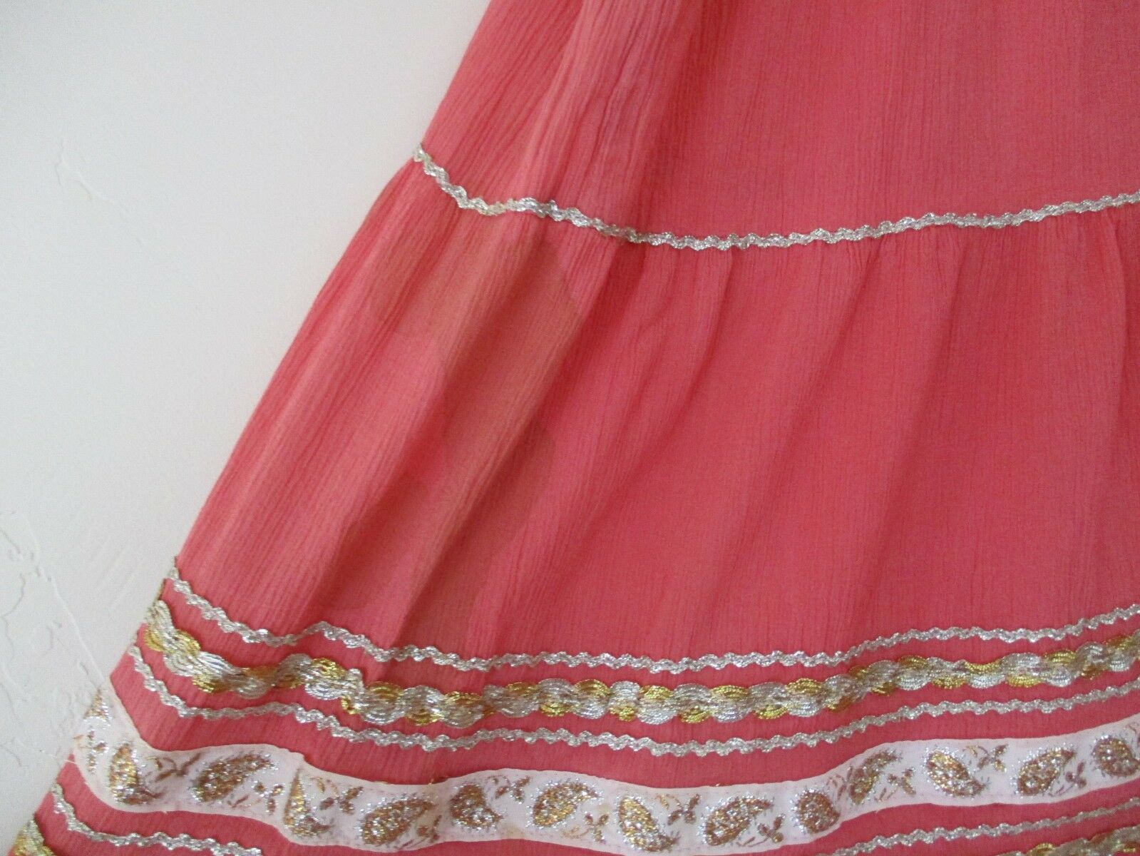 Women's Vintage skirt Pink Coral Southwest Navajo full S AS IS Native American - Fresh Stock Dated December 2025