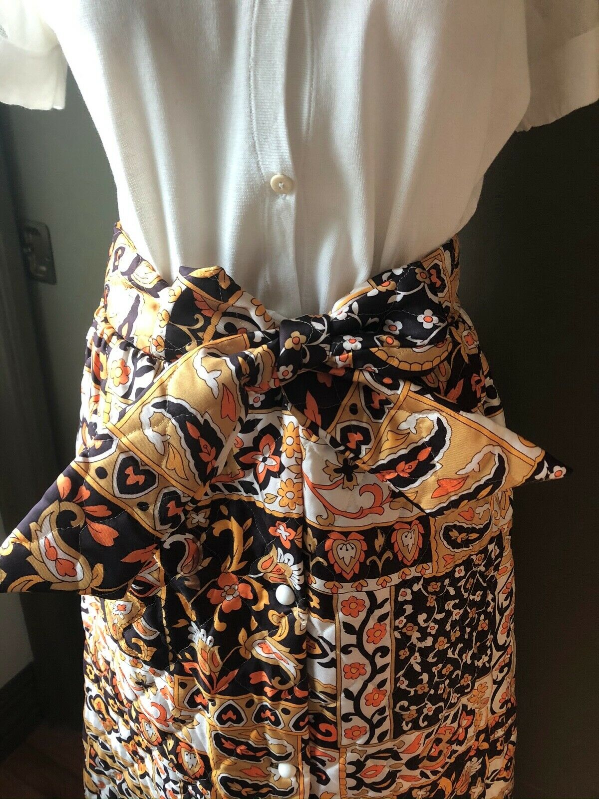 Vintage 1960s Quilted Maxi Women's Skirt/Medium FALL COLORS Hippie Hostess Boho - Fresh Stock Dated February 2026