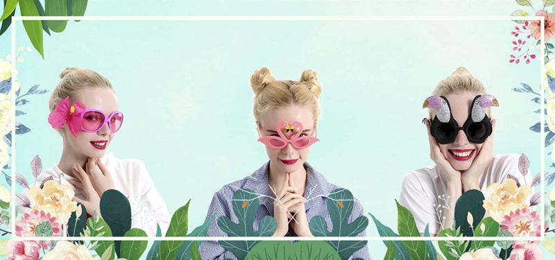 PARTY SUNGLASSES Luau Tropical Hawaiian Glasses Summer Beach Favors OCEAN LINE - Fresh Stock Dated February 2026