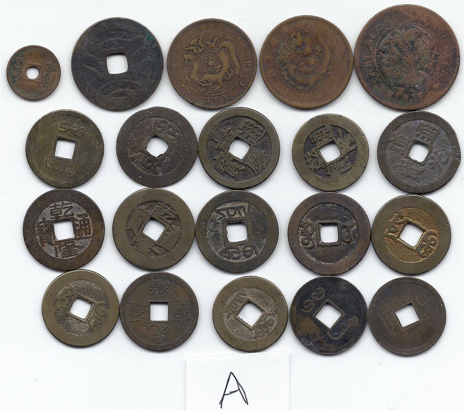 20 Mystery Unidentified old world cash Oriental coin lot China and ? lot A - Fresh Stock Dated February 2026