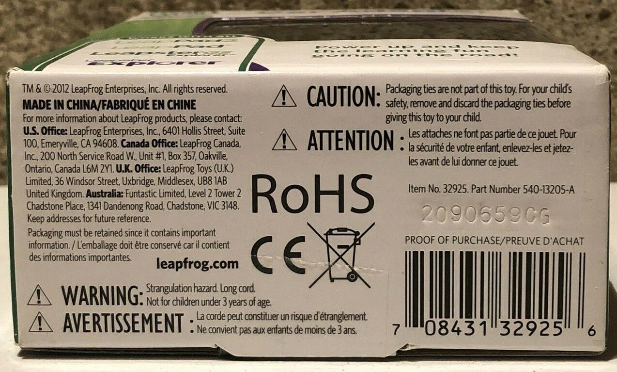 Leap Frog Car Adapter - NIB - Fresh Stock Dated February 2026