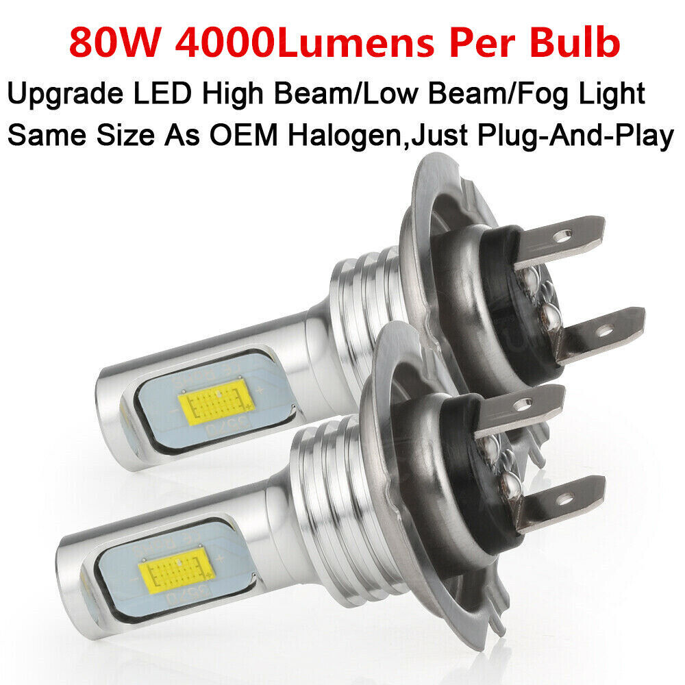 For Honda CBR 600rr 1000rr 2003-2017 - 6Side H7 LED Headlight Bulbs 6000K White - Fresh Stock Dated February 2026