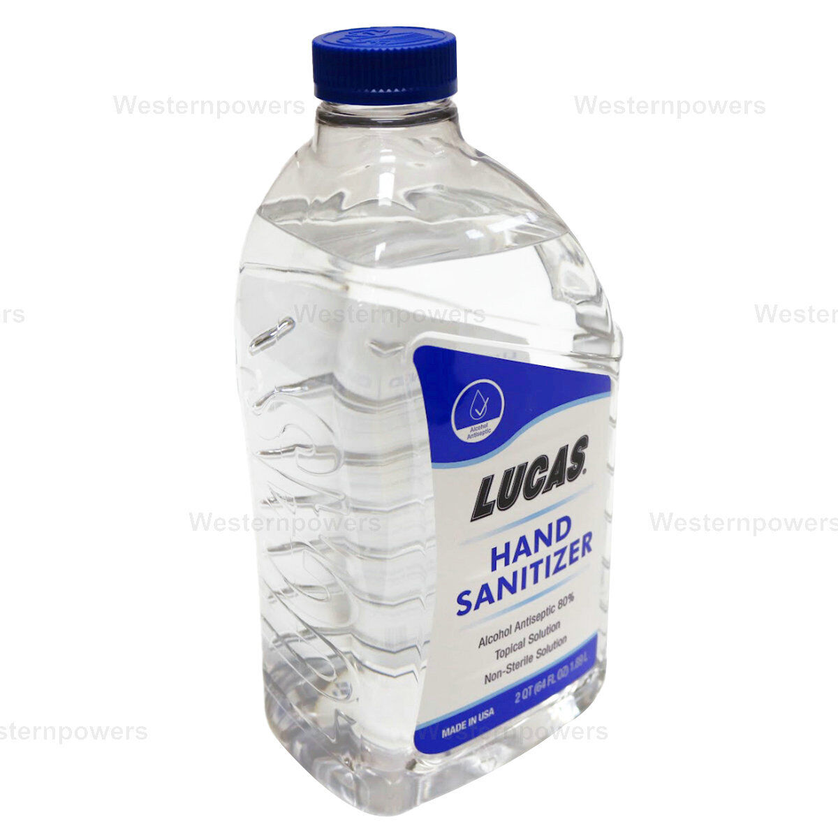 2 Pack Lucas 2 QT (64oz) Alcohol Antiseptic 80% Liquid Hand Sanitizer - Fresh Stock Dated February 2026