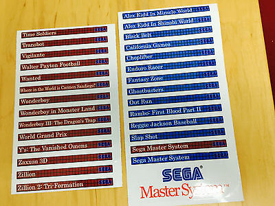 Sega Master System Sticker End Labels (For All 114 Custom Cartridge Stickers) - Fresh Stock Dated December 2025