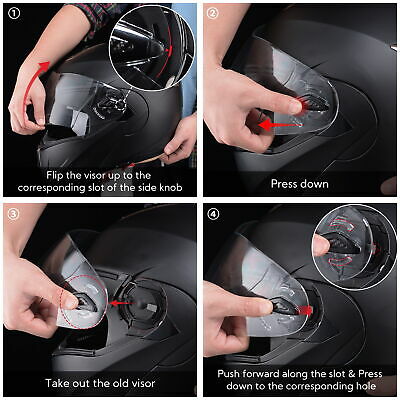 AHR RUN-M Replacement Motorcycle Helmet Front Visor Solid PC Face Shield - Fresh Stock Dated February 2026