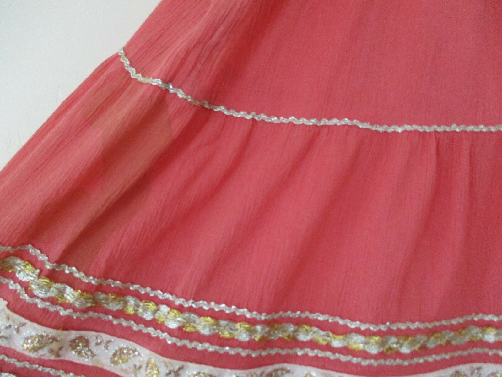 Women's Vintage skirt Pink Coral Southwest Navajo full S AS IS Native American - Fresh Stock Dated December 2025