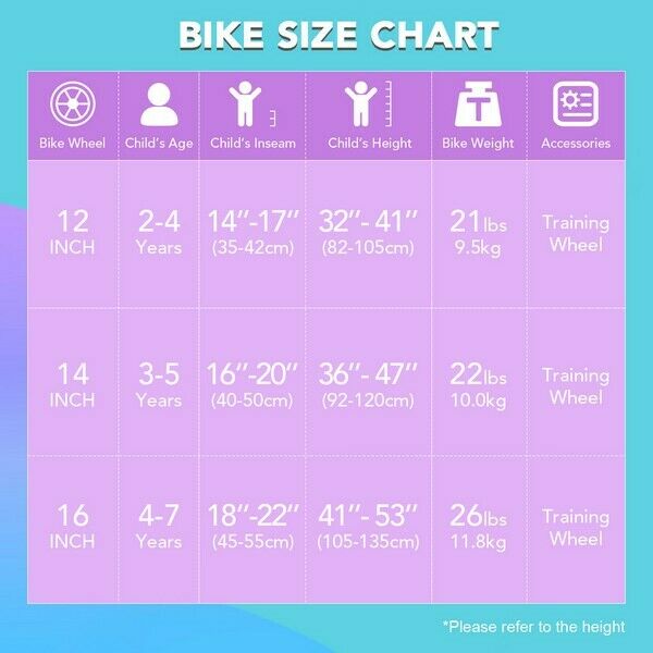 JOYSTAR Girls Kids Bike Bicycle with Quick Release Trainning Wheel 12 14 16 Inch - Fresh Stock Dated February 2026