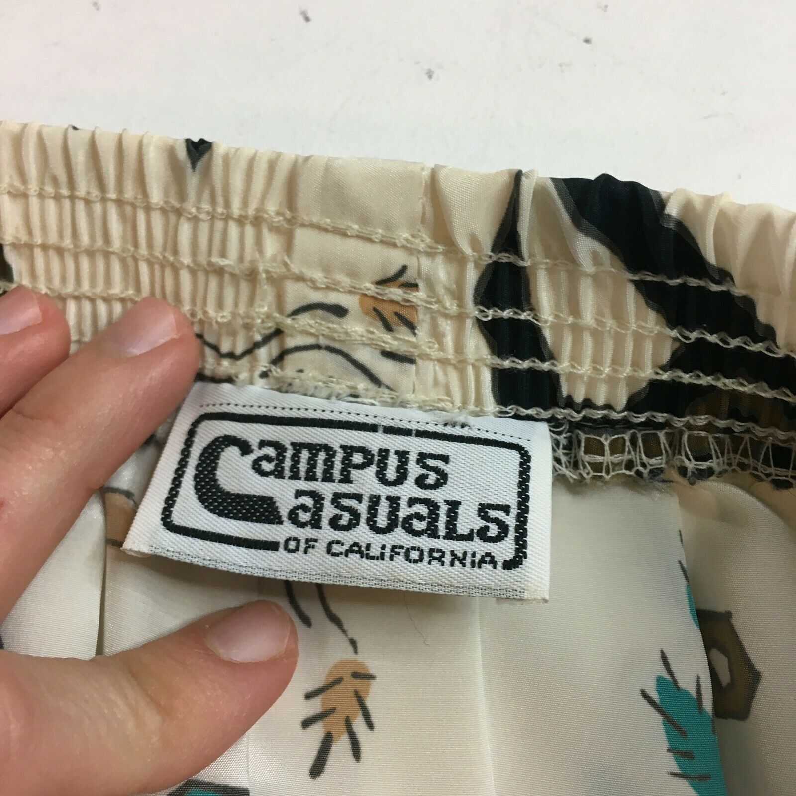 Vintage Silk Skirt Accordion Pleat High Waist White Aztec Tribal Boho Festival - Fresh Stock Dated February 2026