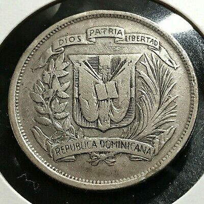 1937 DOMINICAN REPUBLIC SILVER 1/2 PESO NICE COIN - Fresh Stock Dated December 2025