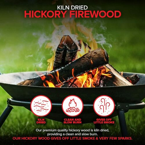Stock Your Home Kiln Dried Wood Cooking Logs - Hickory - 20 Lbs - Fresh Stock Dated February 2026