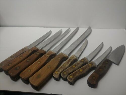 Set Of 9 Chicago Cutlery Kitchen Knives Wooden Handles 78S 65S 66S 103S 40S - Fresh Stock Dated December 2025