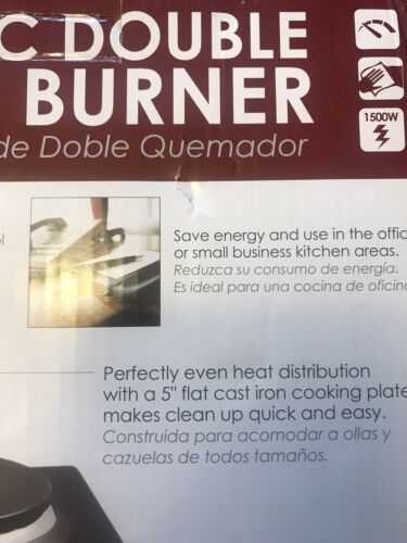 Elite Gourmet Countertop Electric Hot Burner Double - Black - Fresh Stock Dated December 2025