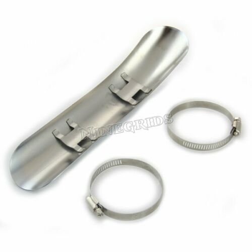 Chrome Steel Curve Motorcycle Exhaust Pipe Burn-Proof Plate Heat shield Cover - Fresh Stock Dated February 2026
