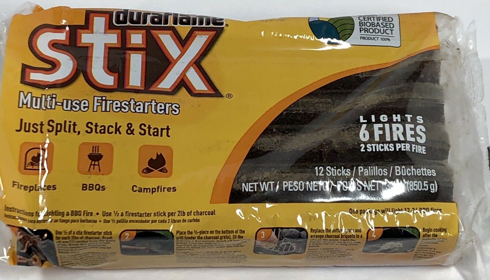 Duraflame Stix Multi-use Firelighters Light Wood Or Charcoal Fires 12pk - Fresh Stock Dated December 2025