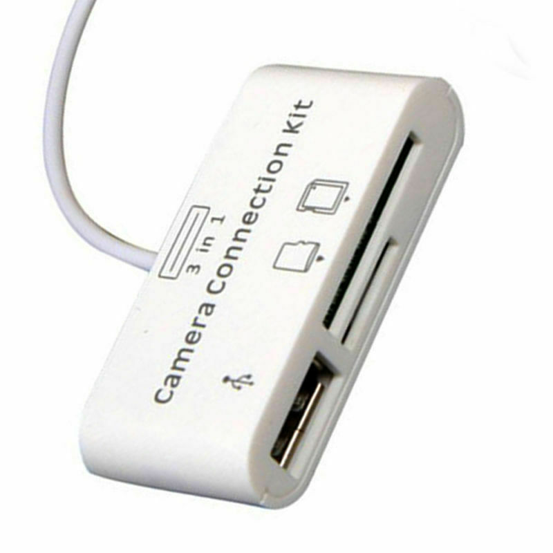 USB/Micro SD/Camera Card Reader 3 in 1 Adapter line for Apple iphone iOS 11 - Fresh Stock Dated February 2026