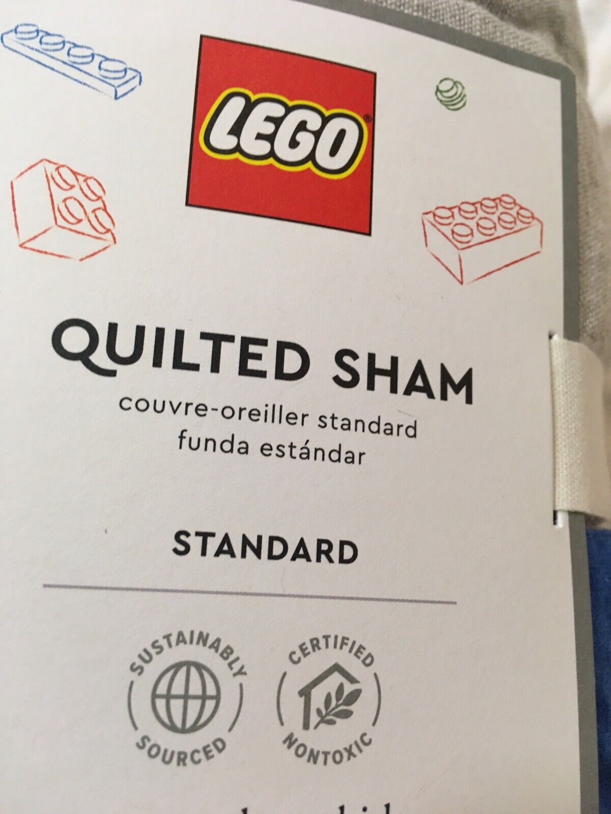 NWT! Pottery Barn Kids LEGO Quilted Sham/Multicolor/Standard/.50 - Fresh Stock Dated February 2026