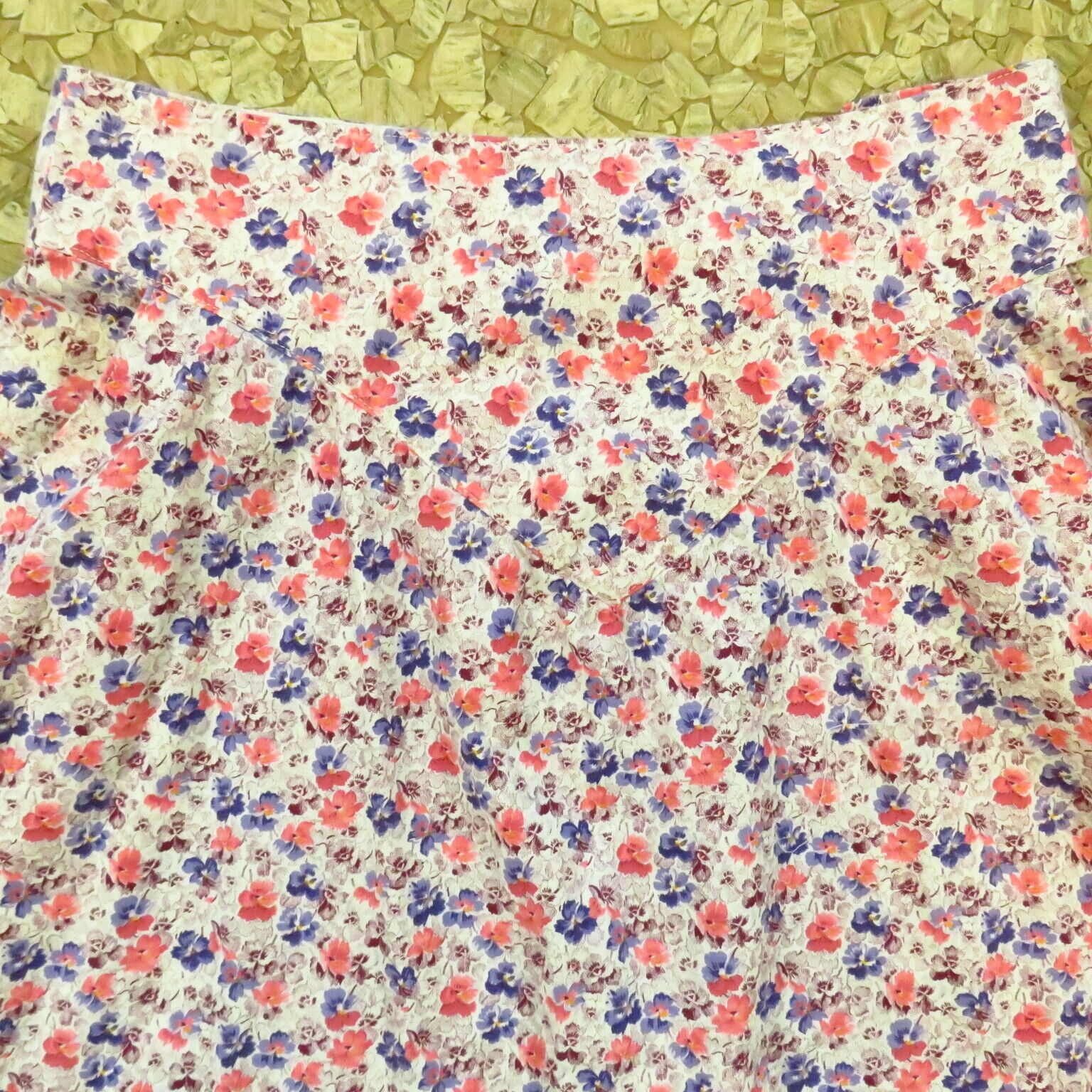 Vintage Pansy Floral Skirt Cotton POCKETS Size XS 25 Waist - Fresh Stock Dated March 2026