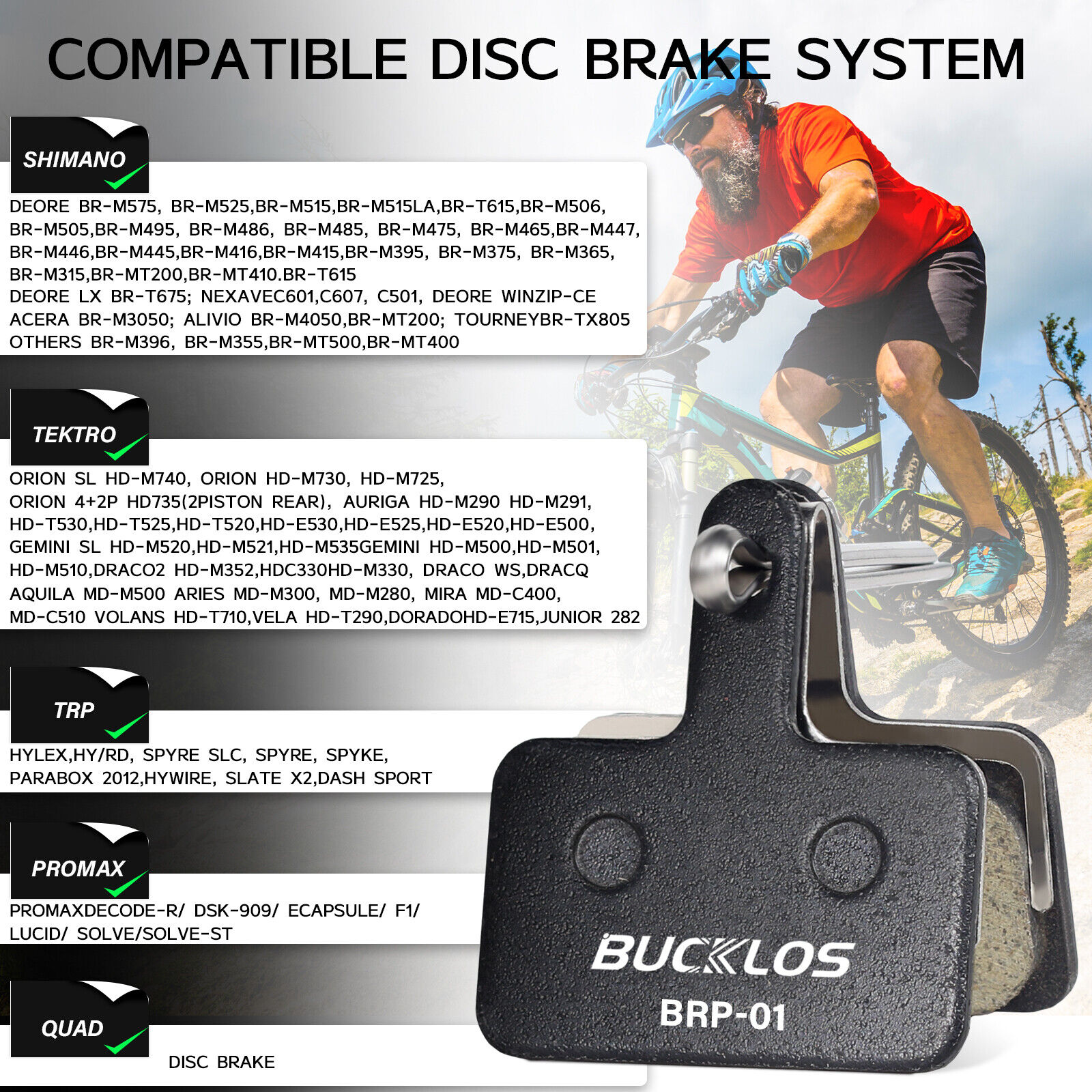 4 Pairs Mountain Bike Bicycle Disc Brake Pads For Shimano Mechanical/Hydraulic - Fresh Stock Dated February 2026