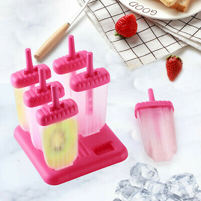 Ice Pop Maker Popsicle Mold With Tray and Drip Guard Pink Set Of 6 Free shipping - Fresh Stock Dated December 2025