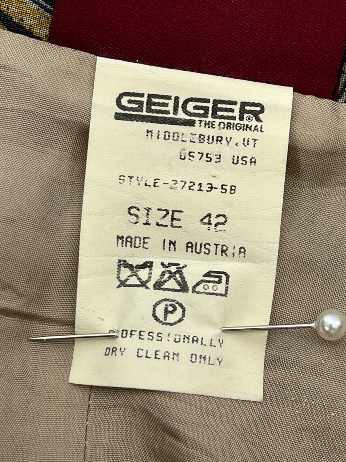 Vintage ? Geiger of Austria Women’s Cotton Lined Boho Fall Skirt Size 42 Pleated - Fresh Stock Dated March 2026