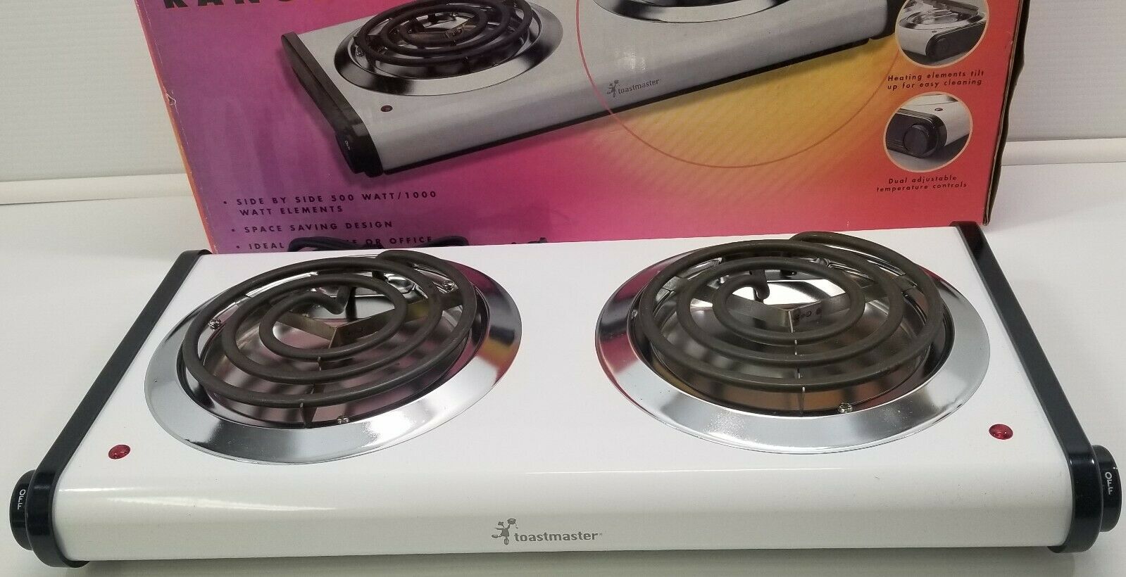 N) Toastmaster Double Buffet Range Double Burner Model TTS2 500 Watt/1000 Watt - Fresh Stock Dated February 2026