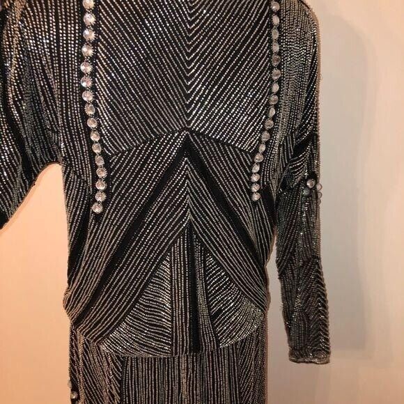 Skirt Set Womens Size Small S Vintage Beaded High Quality Elastic Waist Black - Fresh Stock Dated March 2026