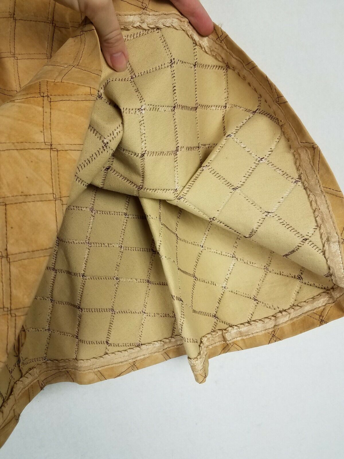 VTG Womens Size Small Skirt A-Line Quilted Faux Suede Fabric Tan Casual Vintage - Fresh Stock Dated March 2026