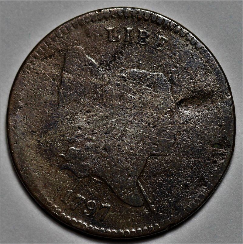 1797 Liberty Cap Half Cent - 1 Above 1 - US 1/2c Copper Penny Coin - L20 - Fresh Stock Dated February 2026
