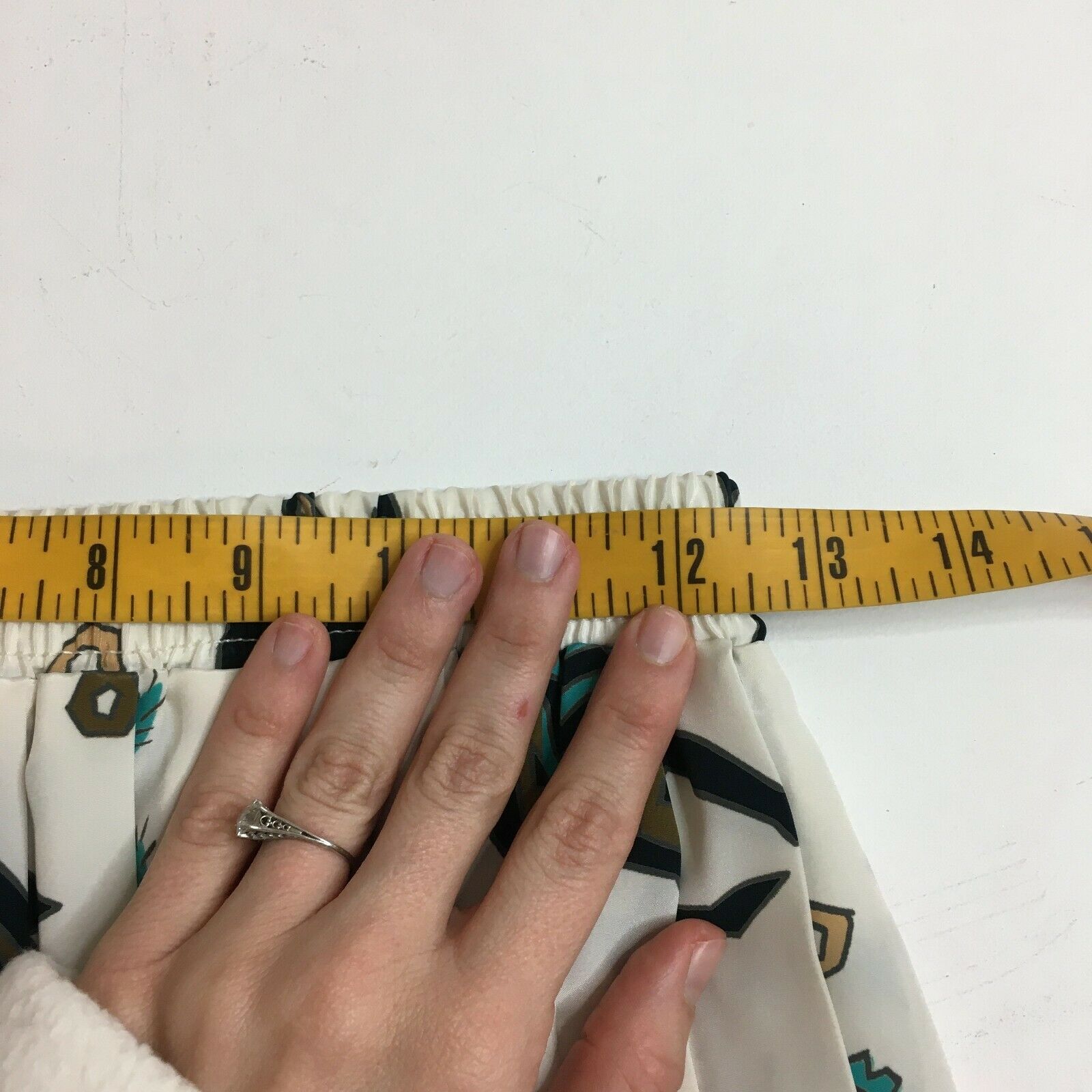 Vintage Silk Skirt Accordion Pleat High Waist White Aztec Tribal Boho Festival - Fresh Stock Dated February 2026