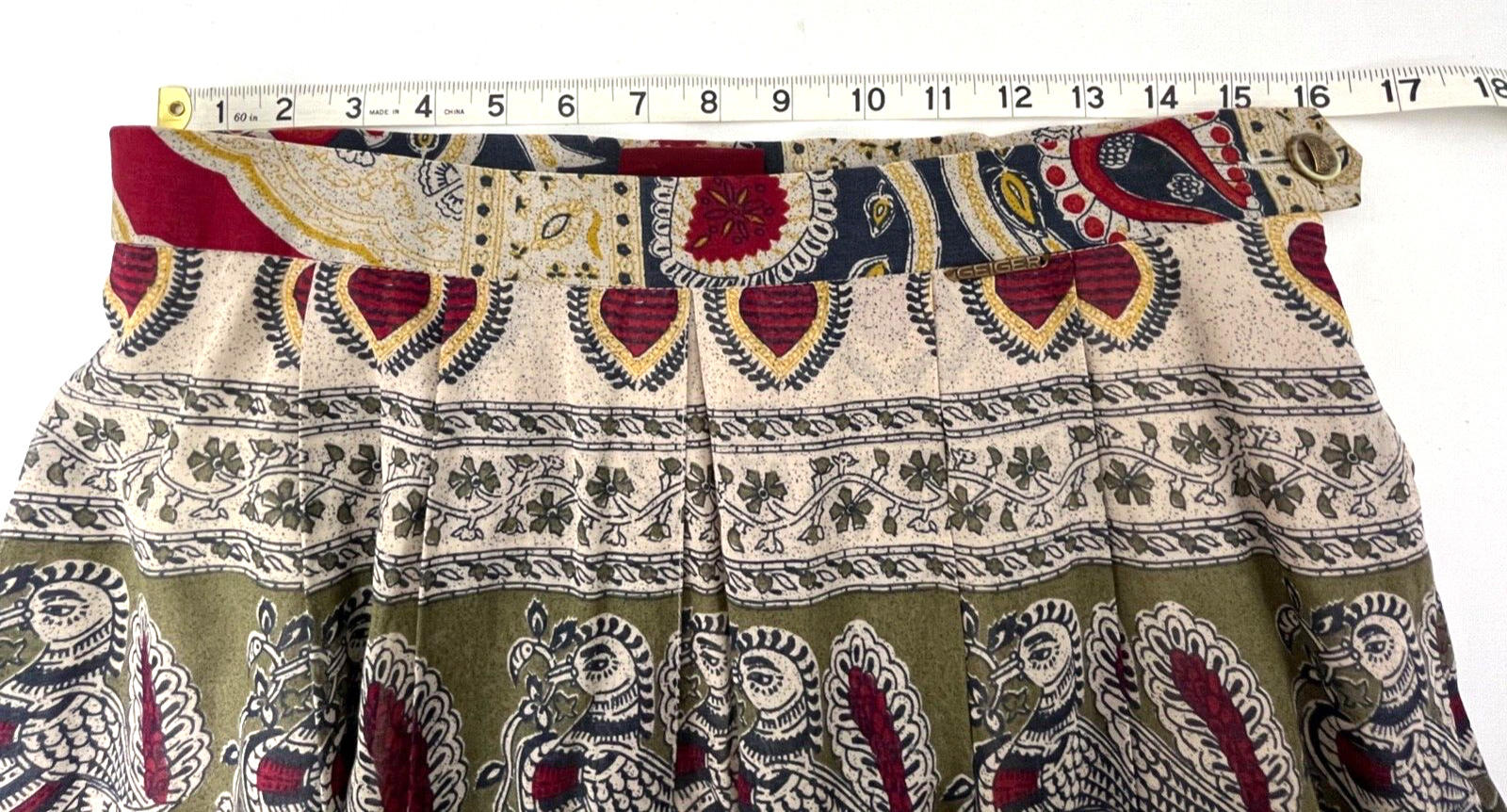 Vintage ? Geiger of Austria Women’s Cotton Lined Boho Fall Skirt Size 42 Pleated - Fresh Stock Dated March 2026