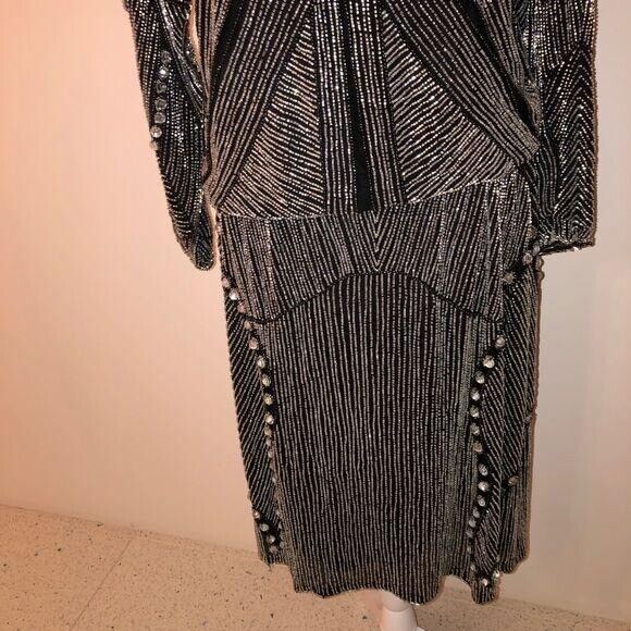 Skirt Set Womens Size Small S Vintage Beaded High Quality Elastic Waist Black - Fresh Stock Dated March 2026