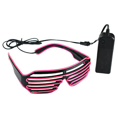 El Wire Fashion Neon LED Light Up Shutter Shaped Glasses Rave Costume Party - Fresh Stock Dated February 2026