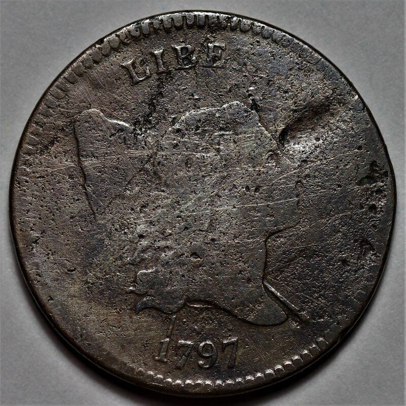 1797 Liberty Cap Half Cent - 1 Above 1 - US 1/2c Copper Penny Coin - L20 - Fresh Stock Dated February 2026