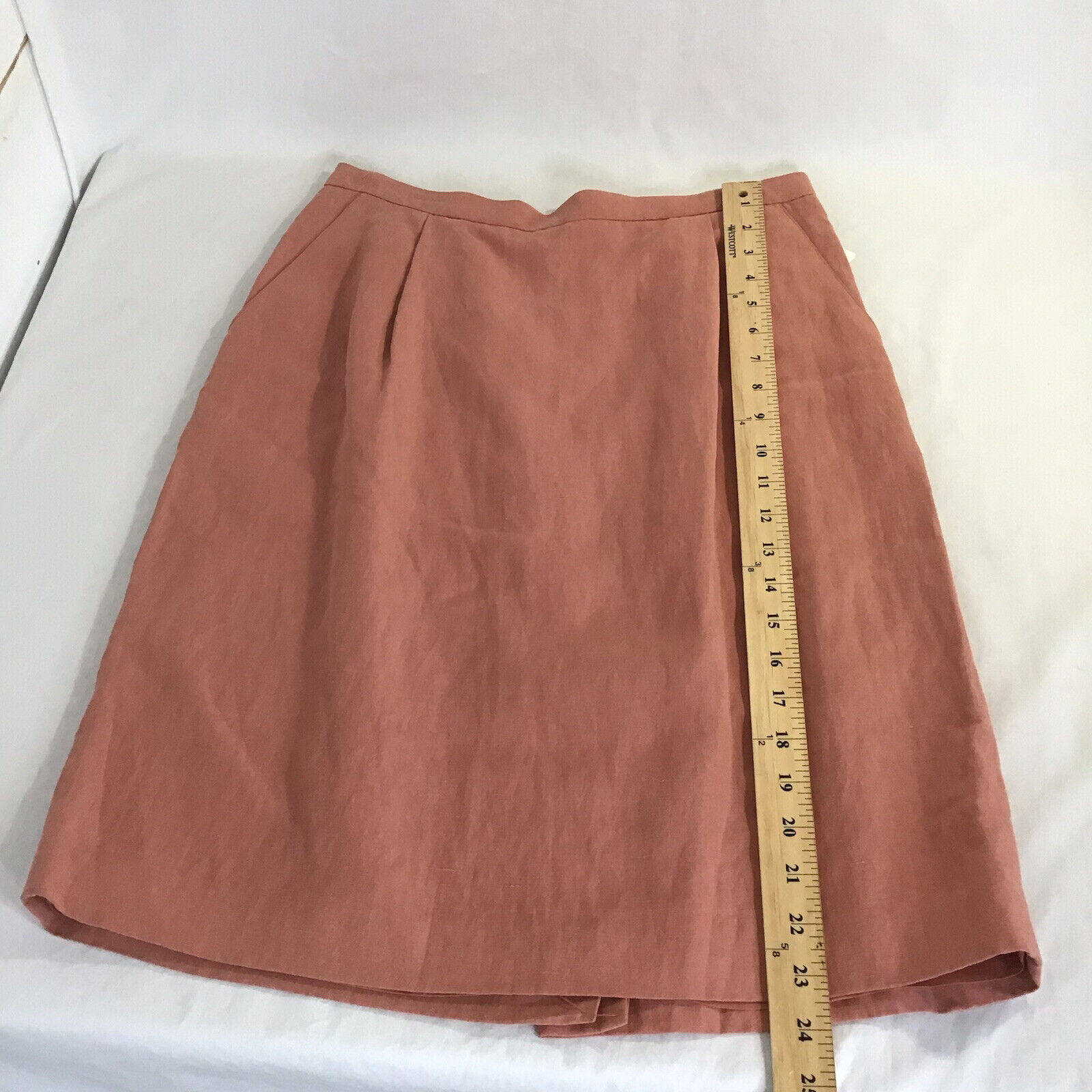 Vintage Liz Claiborne Skirt Silk Linen Coral Pink Women's 12 - Fresh Stock Dated March 2026