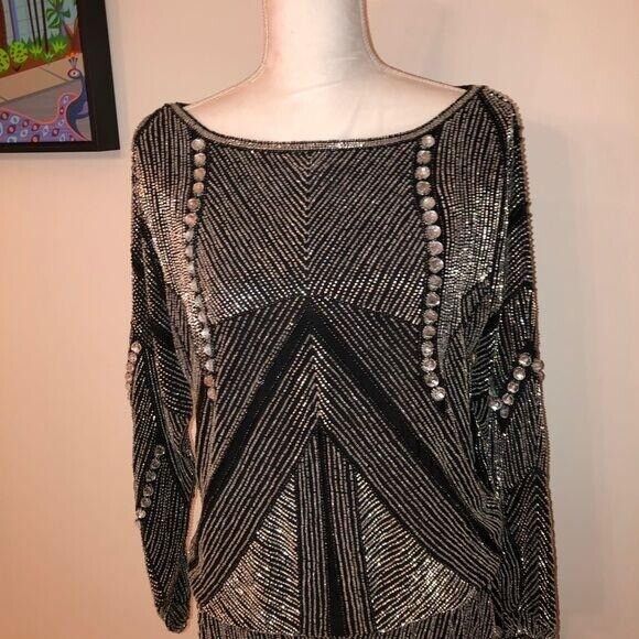 Skirt Set Womens Size Small S Vintage Beaded High Quality Elastic Waist Black - Fresh Stock Dated March 2026