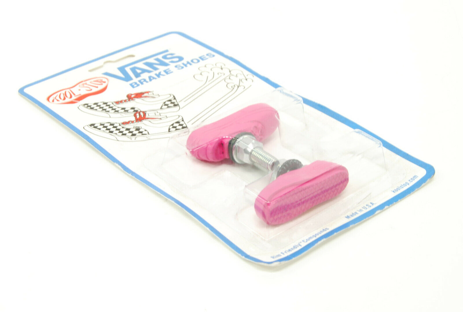Kool Stop bicycle bike Vans BMX THREADED brake pads PINK (PAIR) MADE IN USA - Fresh Stock Dated February 2026
