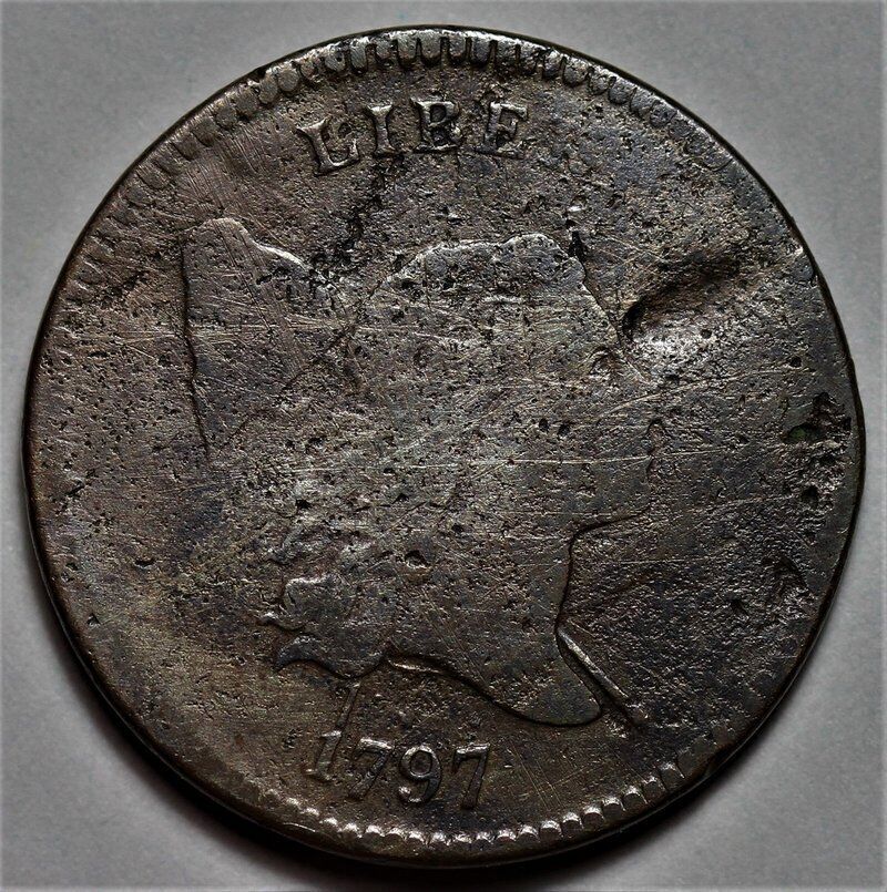 1797 Liberty Cap Half Cent - 1 Above 1 - US 1/2c Copper Penny Coin - L20 - Fresh Stock Dated February 2026