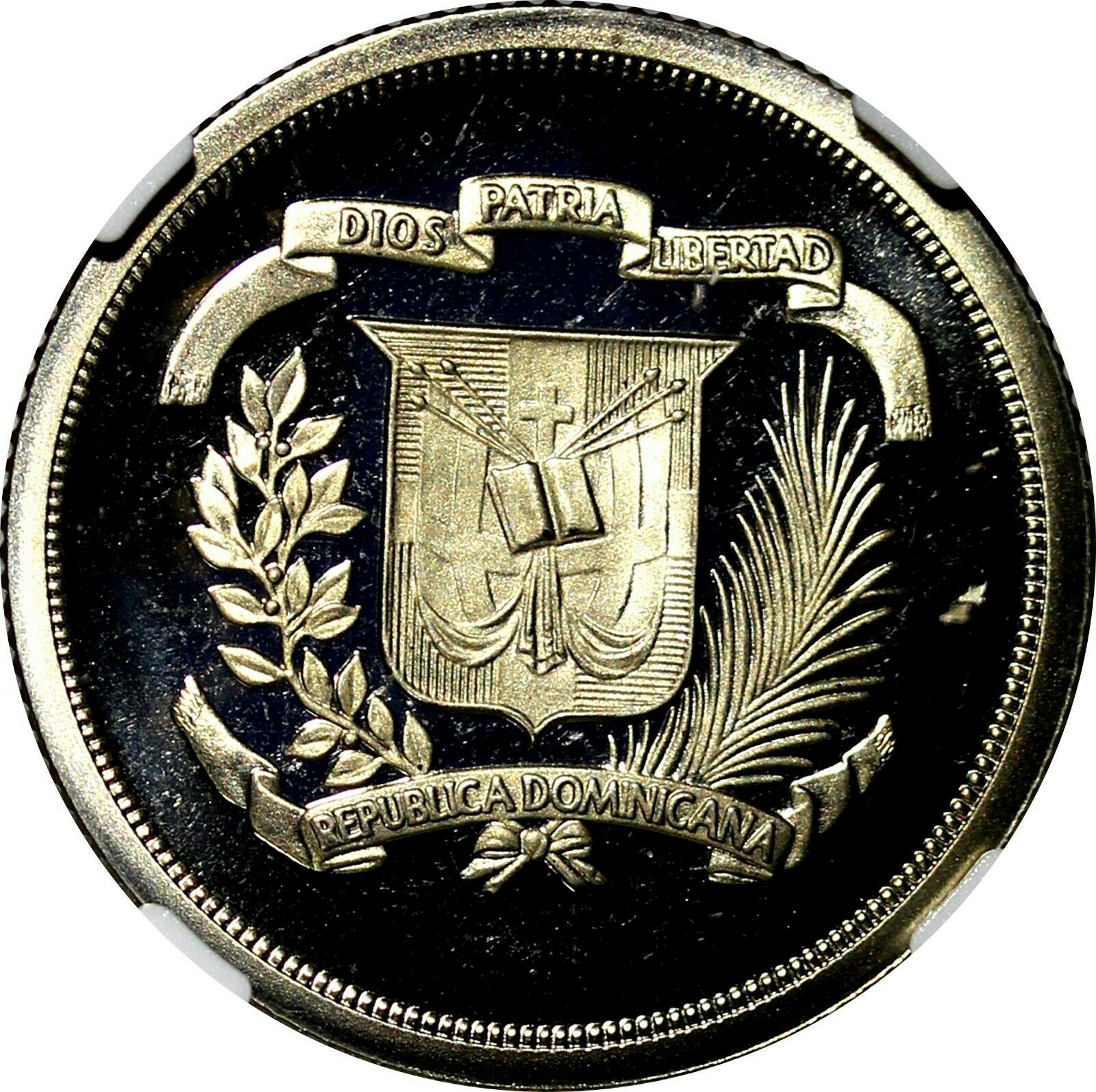 Dominican Republic PROOF 1981 25 Centavos NGC PF67 ULTRA CAMEO Mintage-3000 KM51 - Fresh Stock Dated February 2026