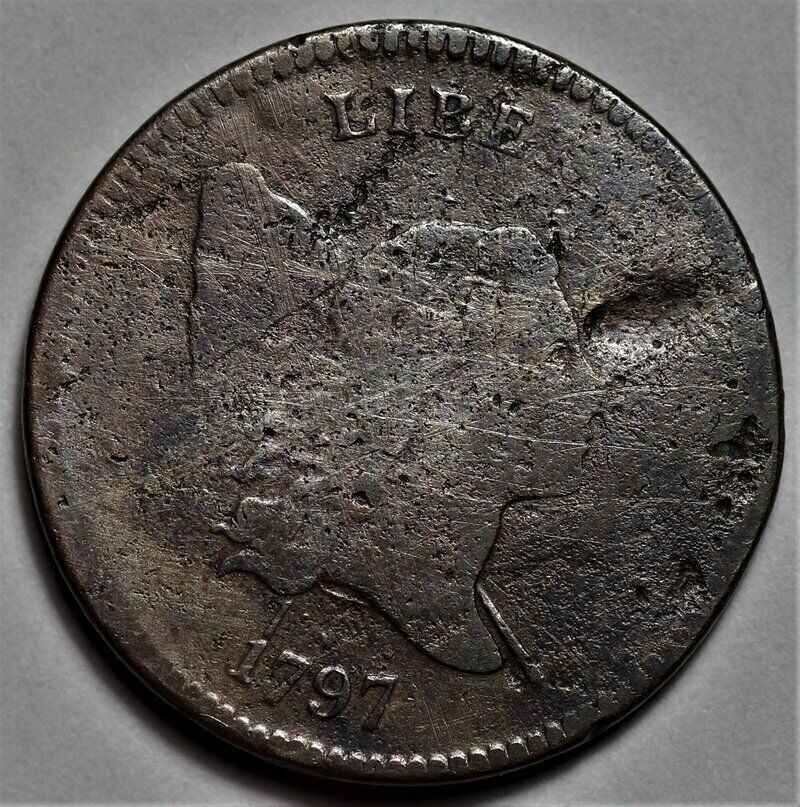 1797 Liberty Cap Half Cent - 1 Above 1 - US 1/2c Copper Penny Coin - L20 - Fresh Stock Dated February 2026