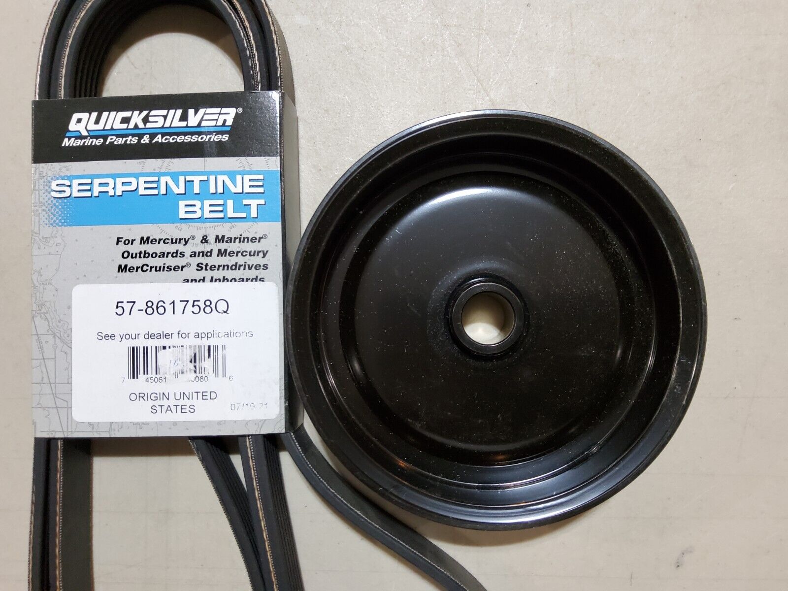 QUICKSILVER MERCRUISER BELT/PULLEY KIT P/N 8M0150824 - Fresh Stock Dated February 2026