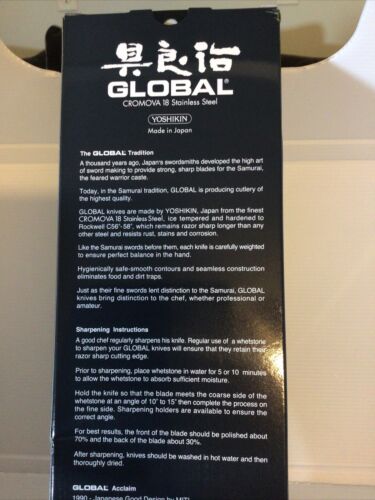 Global G-7846 Classic kitchen Knife G-78: 7.5” Chef’s ,Hollow Ground - OPEN BOX - Fresh Stock Dated December 2025