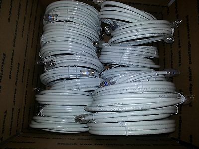 Lot of 10 HQ COAXIAL CABLES *NEW* 10FT UL ETL Rated 18AWG White HD CABLE - Fresh Stock Dated December 2025
