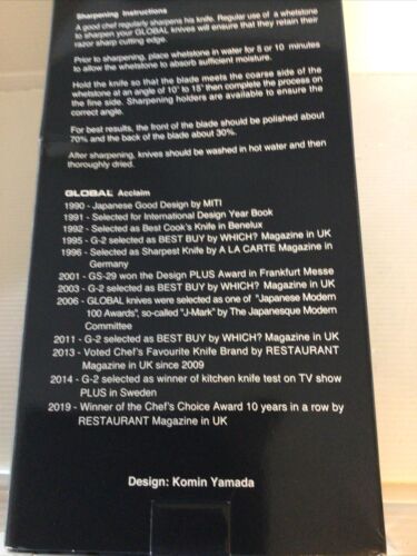 Global G-7846 Classic kitchen Knife G-78: 7.5” Chef’s ,Hollow Ground - OPEN BOX - Fresh Stock Dated December 2025