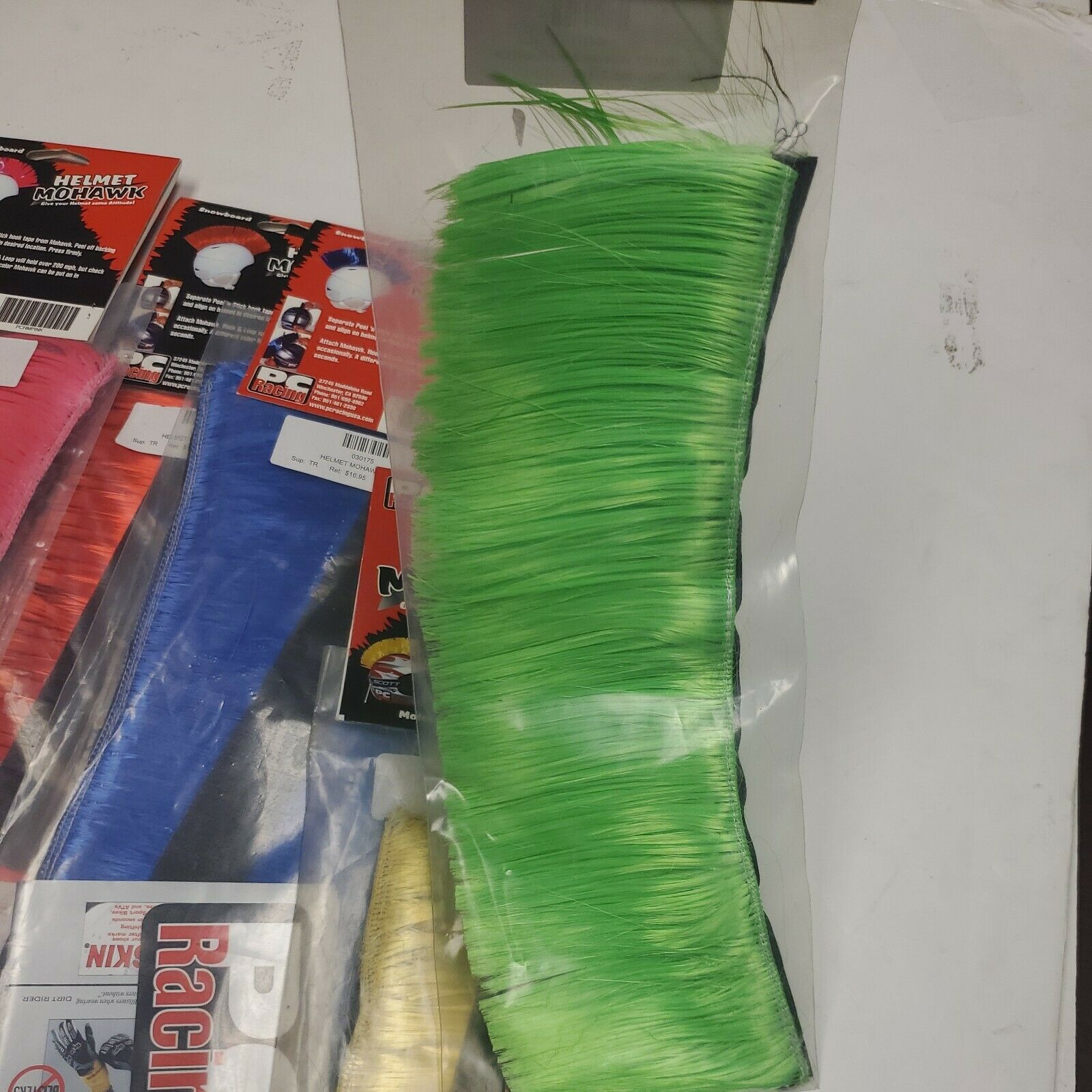 PC Racing Helmet Mohawk Lot Retail  Pink, Red, Yellow, Green, Blue P/N 03017- - Fresh Stock Dated February 2026