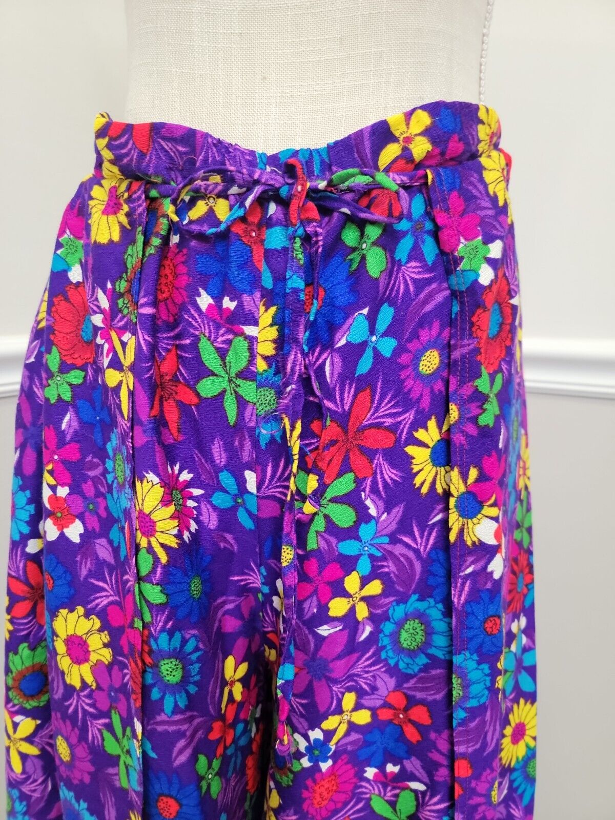 Vintage Mod Gogo Hippie Psychedelic Floral Cullotes/ Skirt Handmade - Fresh Stock Dated March 2026