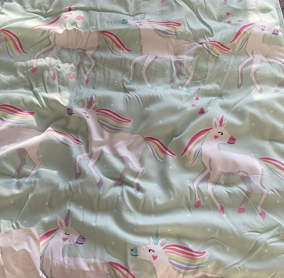 Pottery Barn Kids Dream Puff Molly Unicorn Euro Sham Aqua New Without Tags - Fresh Stock Dated February 2026